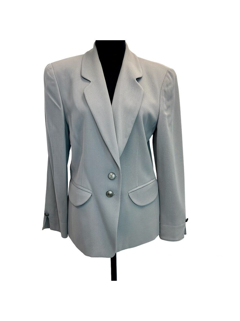 Dana Buchman Light Gray 100% pure new wool single breasted blazer Sz 8 NWOT